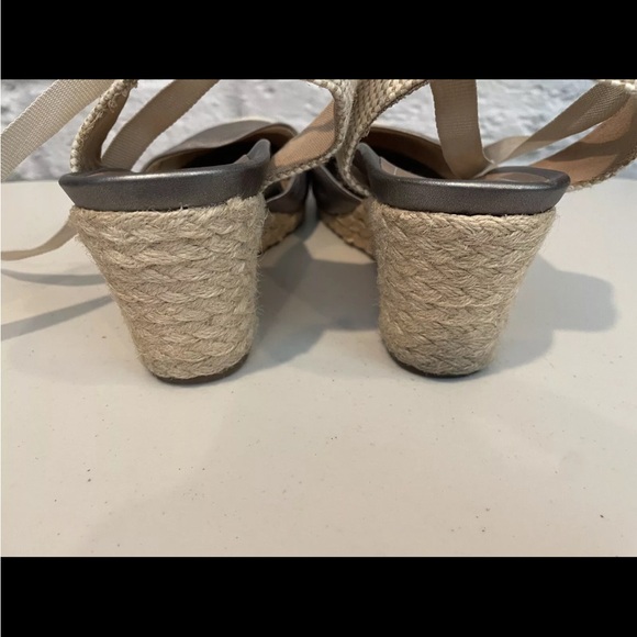 Vionic Size US 10 EU 40 Silver Pewter Aruba Maria Wedge Espadrilles - Picture 8 of 11
